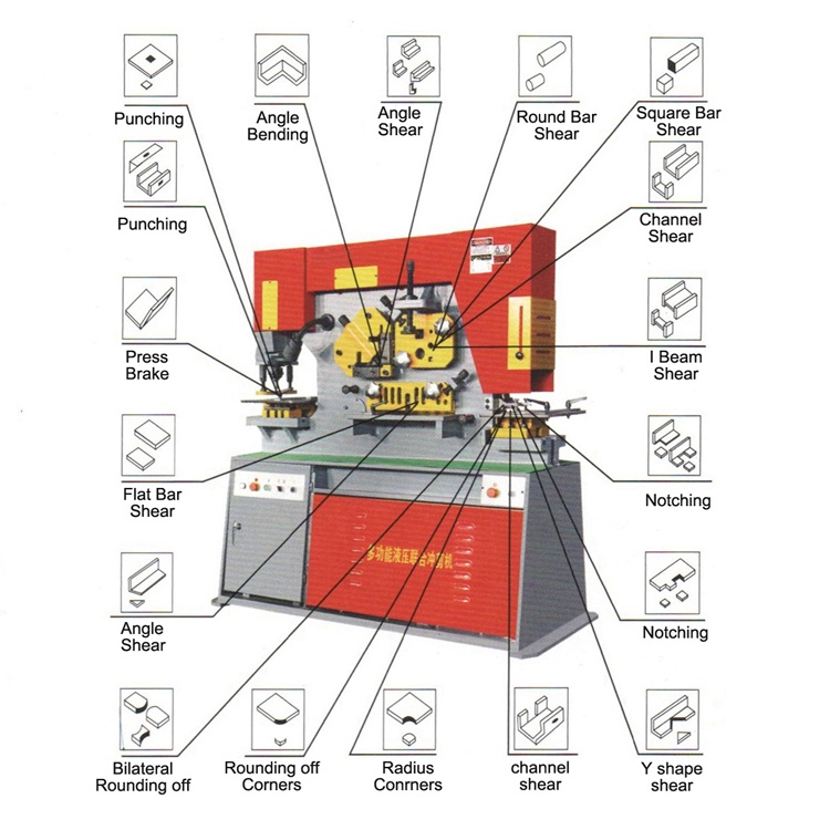 Συνδυασμένη μηχανή διάτρησης Q35y Hydraulic Ironworker Μηχανή διάτρησης και κοπής
